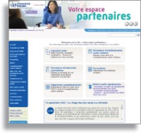 Page d'accueil du site Votre espace partenaires