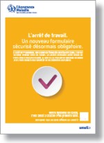 Affiche sur le nouveau formulaire arrêt de travail