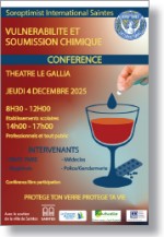 L'affiche de la conférence Vulnérabilité et soumission chimique