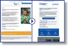 Évolution du visuel des courriels (avant / après)