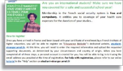Visuel du mail adressé aux étudiants internationaux