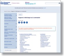 Le sommaire de la rubrique Supports à télécharger ou à commander